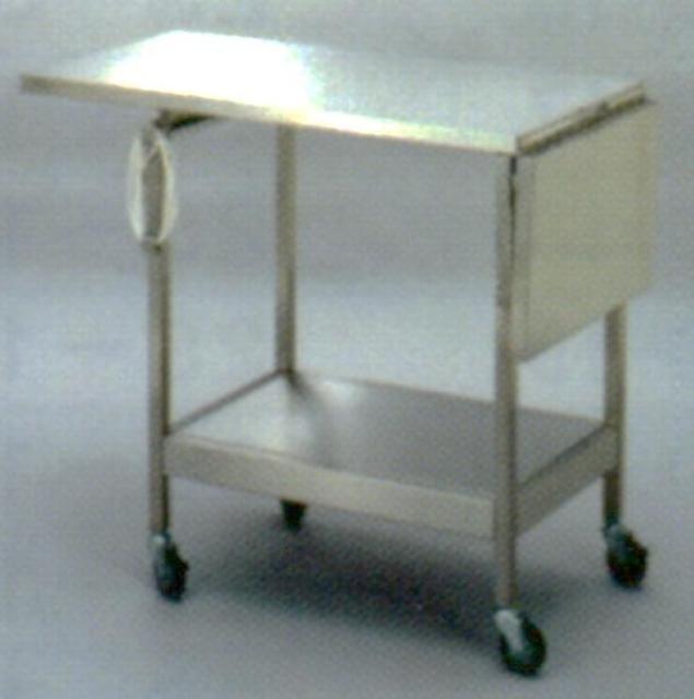 ステンレス製ラボテーブル・補助テーブル付　『溶接完成品』 SUS304製　 75mm ウレタンキャスター付